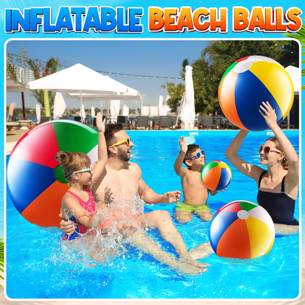 Bedwina jumbo twenty four inch traditional rainbow water ball close up
