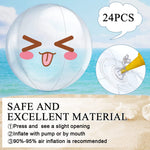 Yinder PVC clear beach balls showing the air valve close-up view