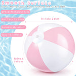 Close-up view of the high-strength white stitching and secure air valve on the MiniInflat jumbo beach ball.