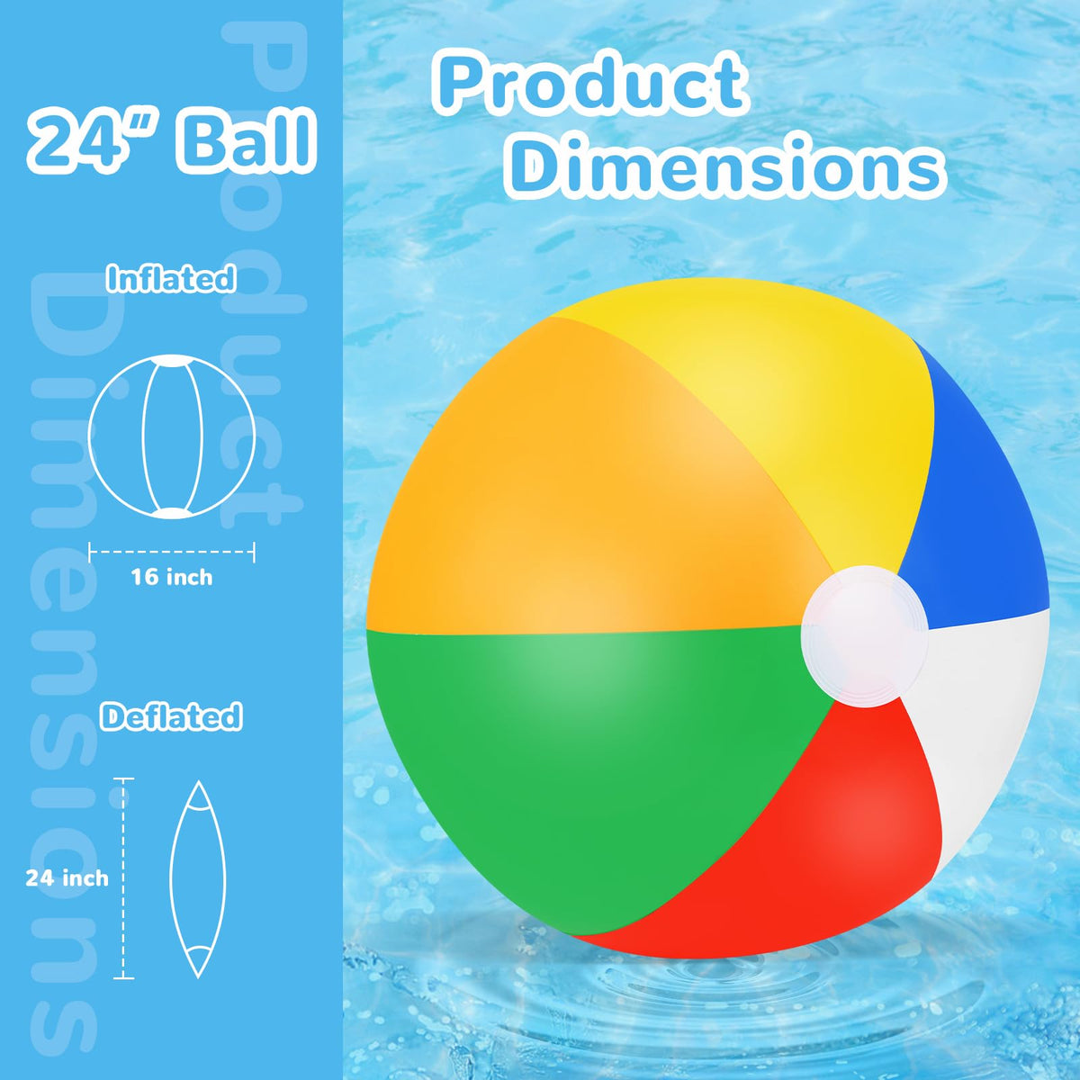 JOYIN multi color inflatable beach balls bulk set for summer parties