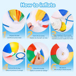 Durable PVC rainbow beach balls group view for outdoor water games