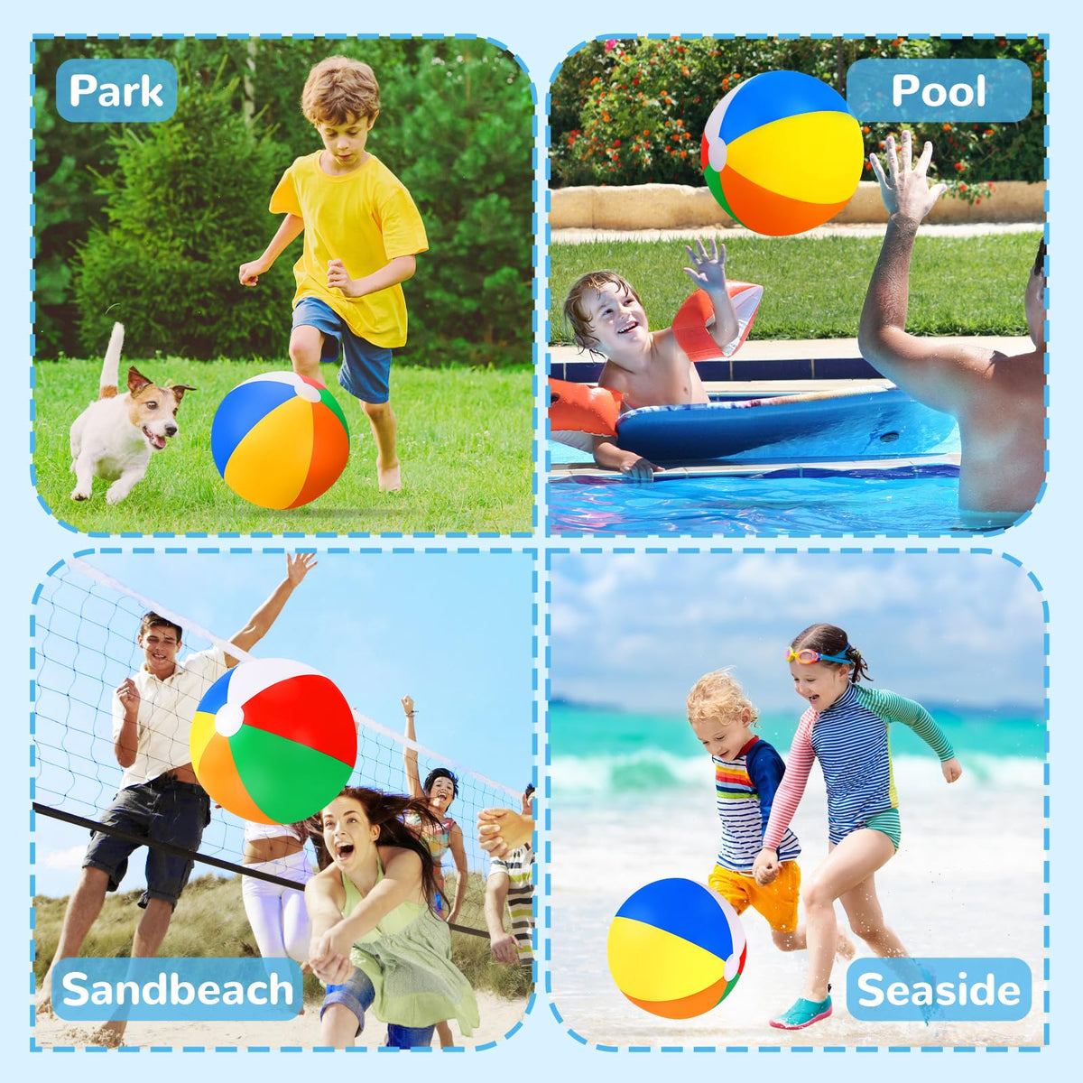 JOYIN twenty four inch inflatable beach balls showing airtight valve