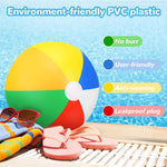 JOYIN brand beach balls eight pack deflated and inflated comparison view