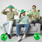 AXBMM green parade decoration ball with crisp white and dark green shamrock details