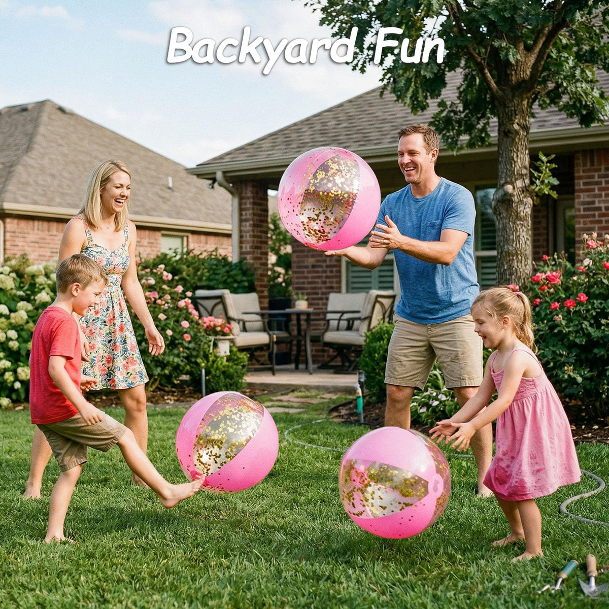 Deflated and folded three pack of Poplay holiday toys highlighting easy storage portability.