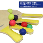 Vibrant multicolor waterproof floating replacement balls displayed on a sandy beach backdrop