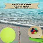 W4W high visibility replacement sports balls floating effortlessly on blue pool water surface
