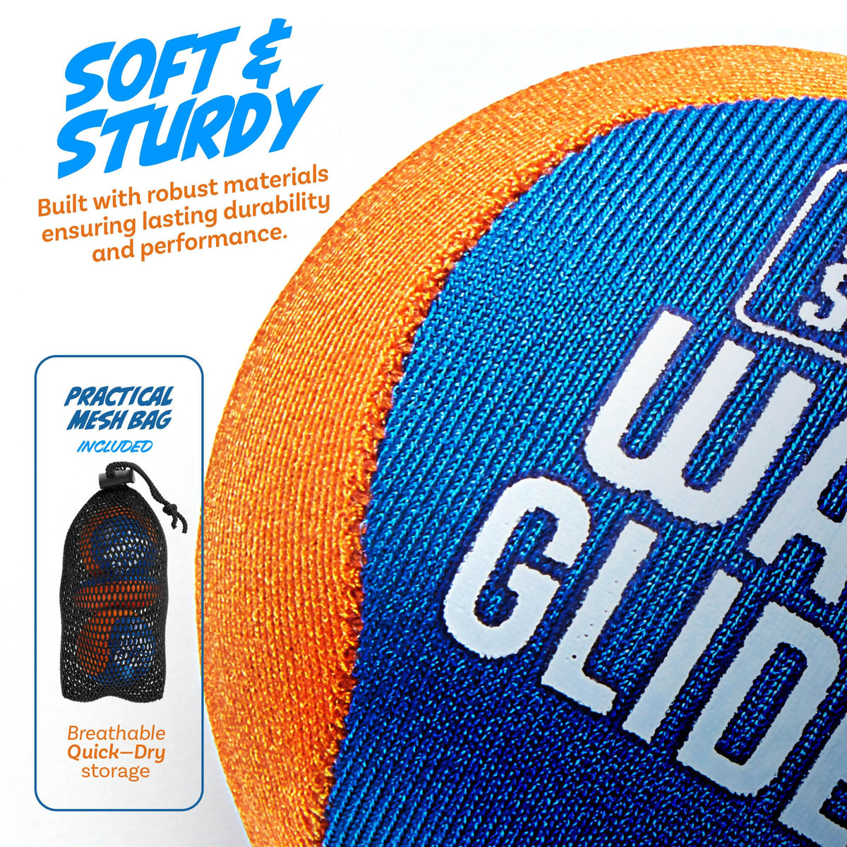 HydroSport skipping water ball set packed inside the breathable quick dry mesh storage bag