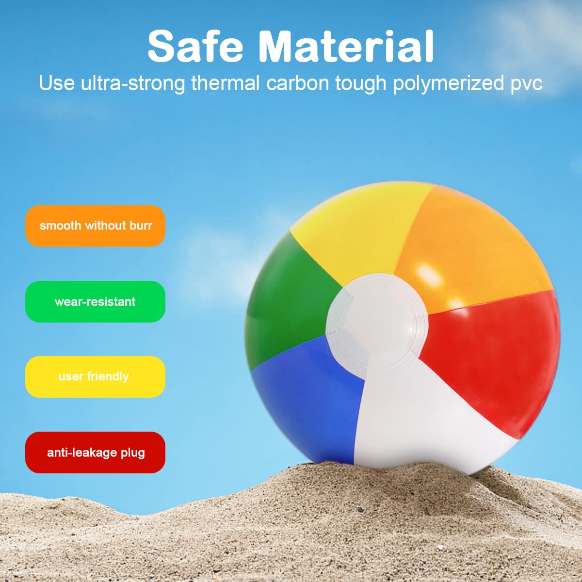 Close up view of the secure airtight inflation valve mechanism on a tropical themed party favor.