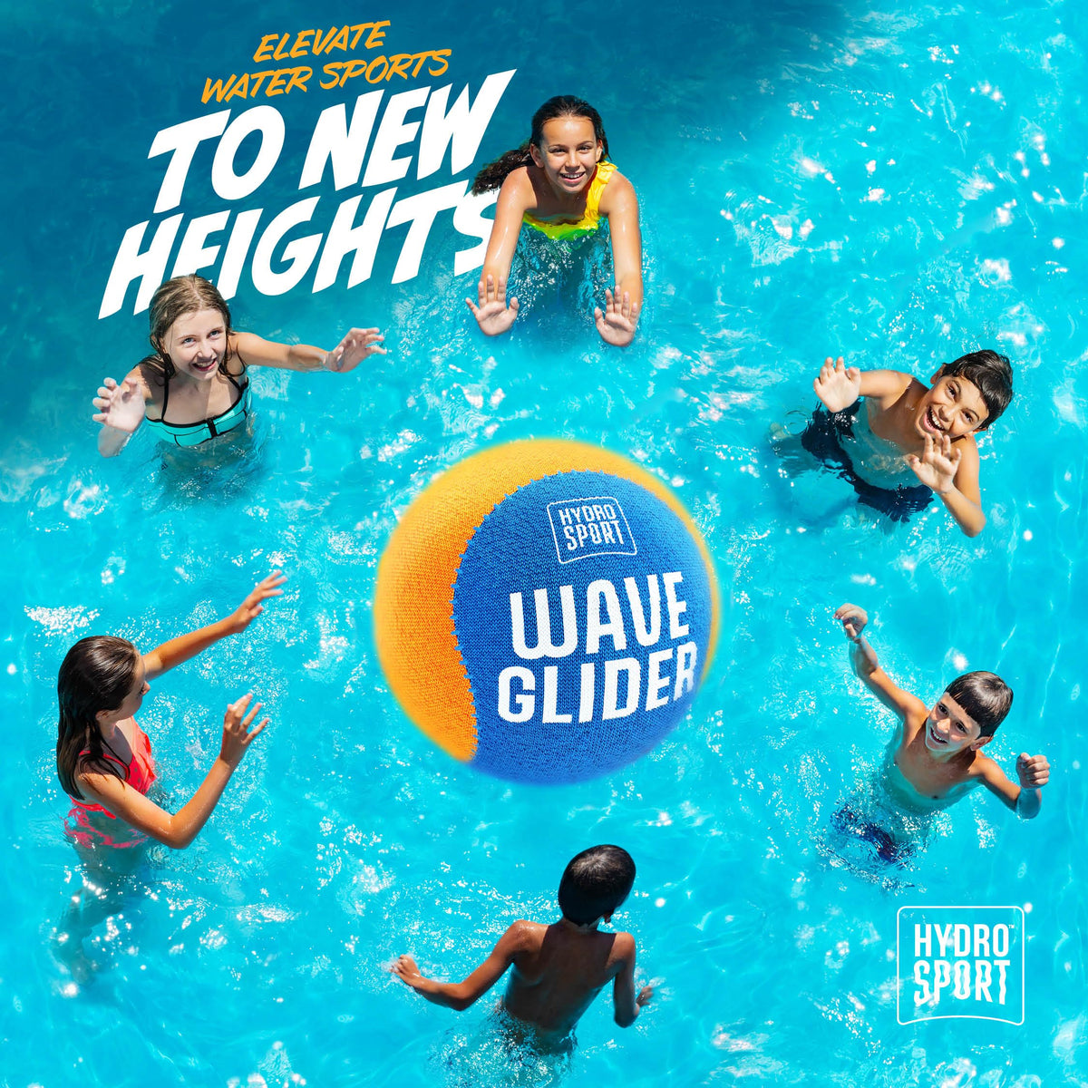 HydroSport water toy package displaying two vibrant skipping balls and the versatile sports disc