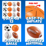 Individually wrapped Bedwina sports themed inflatable beach balls ready to be placed inside birthday goodie bags