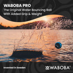 Waboba Pro water skipping toy bouncing high across a clear lake surface