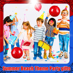 Children playing with the 7.87 inch red and blue spider web pool toys in a swimming pool