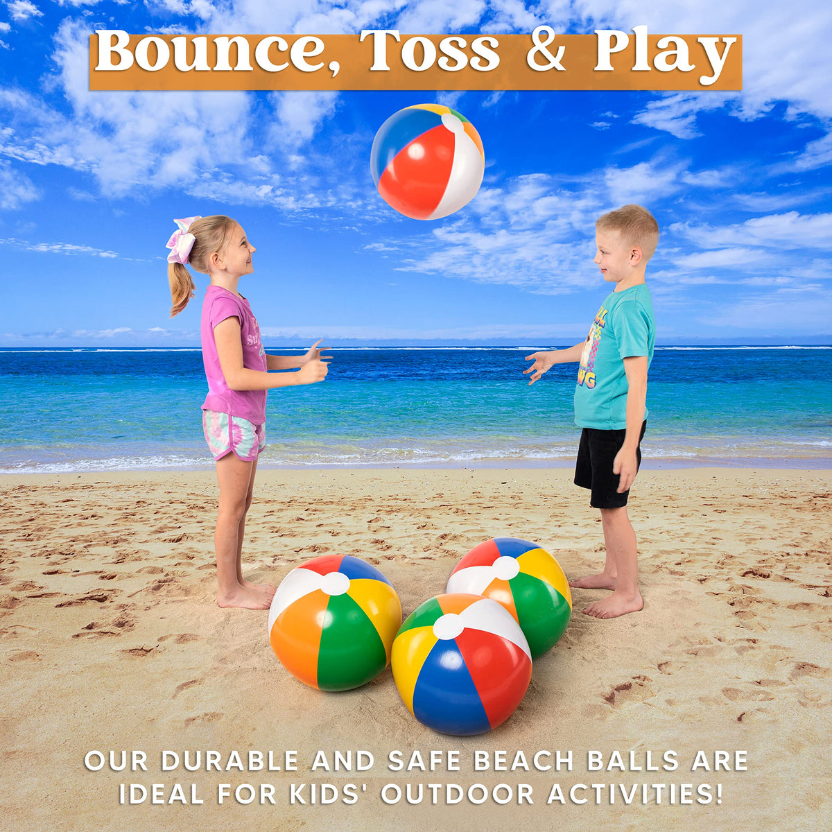 Close up look at the durable leak resistant heat welded seams on the JOYIN inflatable beach ball.