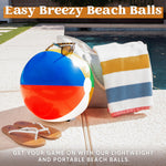 Vibrant Hawaiian luau themed backyard birthday party decorated with multiple JOYIN twenty inch inflatable water balls.