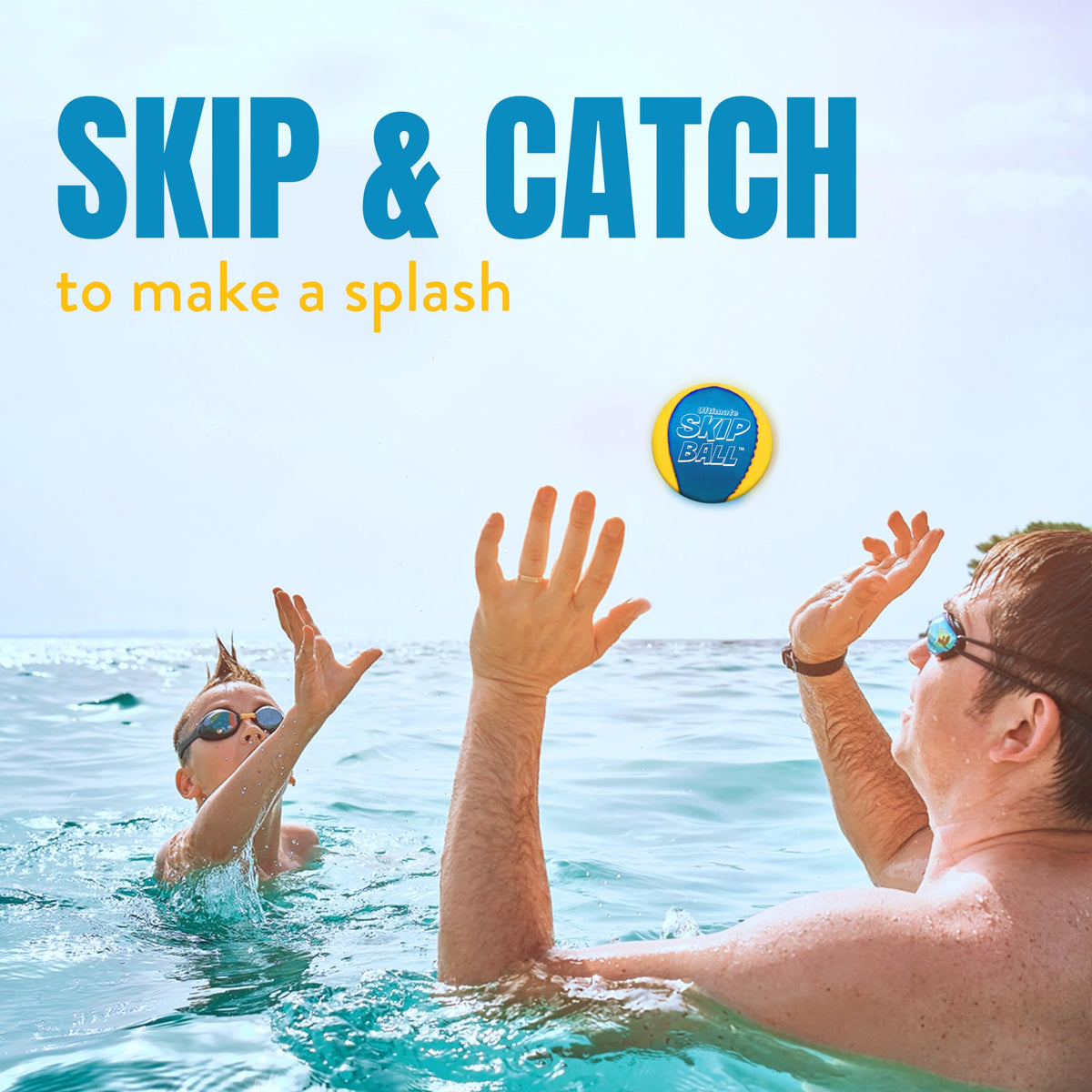 Travel friendly water skip ball set perfect for lake and ocean vacations