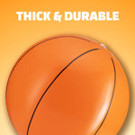 Close up view of the premium air valve on the Bedwina inflatable basketball for easy inflation.