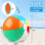 Two pack of twenty inch inflatable water balls floating in a backyard swimming pool.
