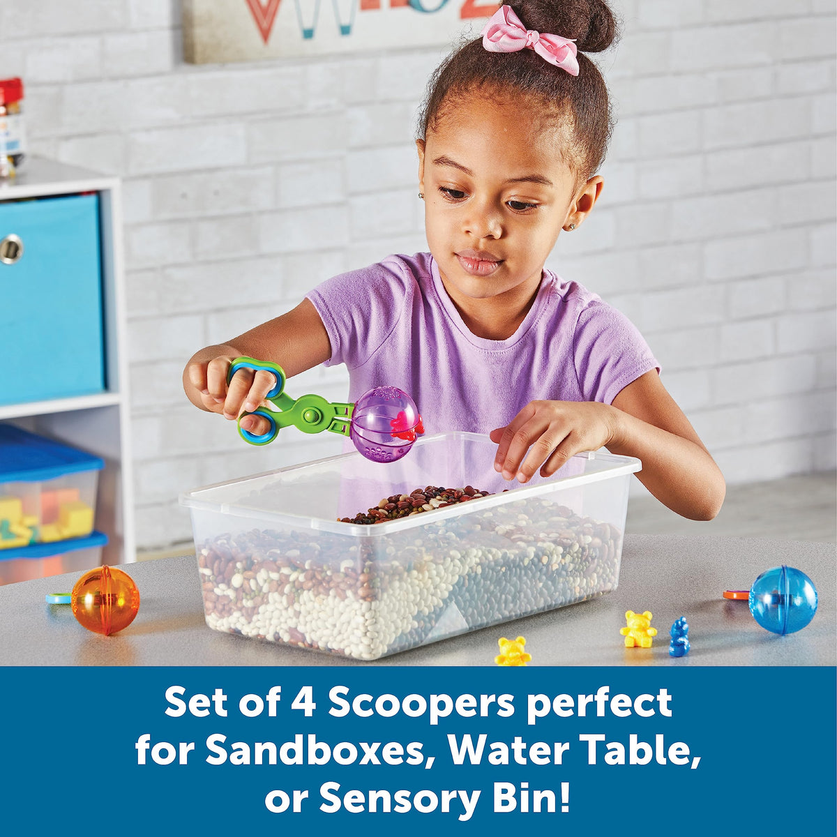 Handy Scoopers with storage bucket for easy organization