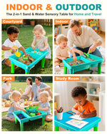 Side profile of foldable sand table with removable legs