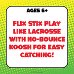 Close up of Koosh Flix Stix catching pocket design