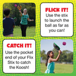 Soft no-bounce Koosh ball included in the set