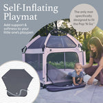 Self-inflating baby playmat with travel storage bag
