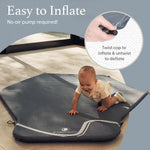 Side profile showing 1.3 inch thick baby playmat padding