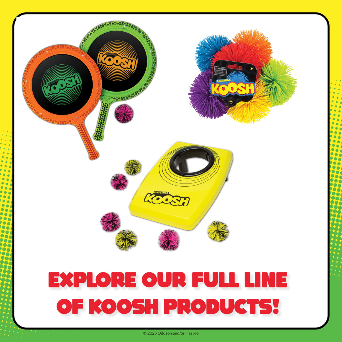 Action shot of child throwing ball with Koosh Flix Stix