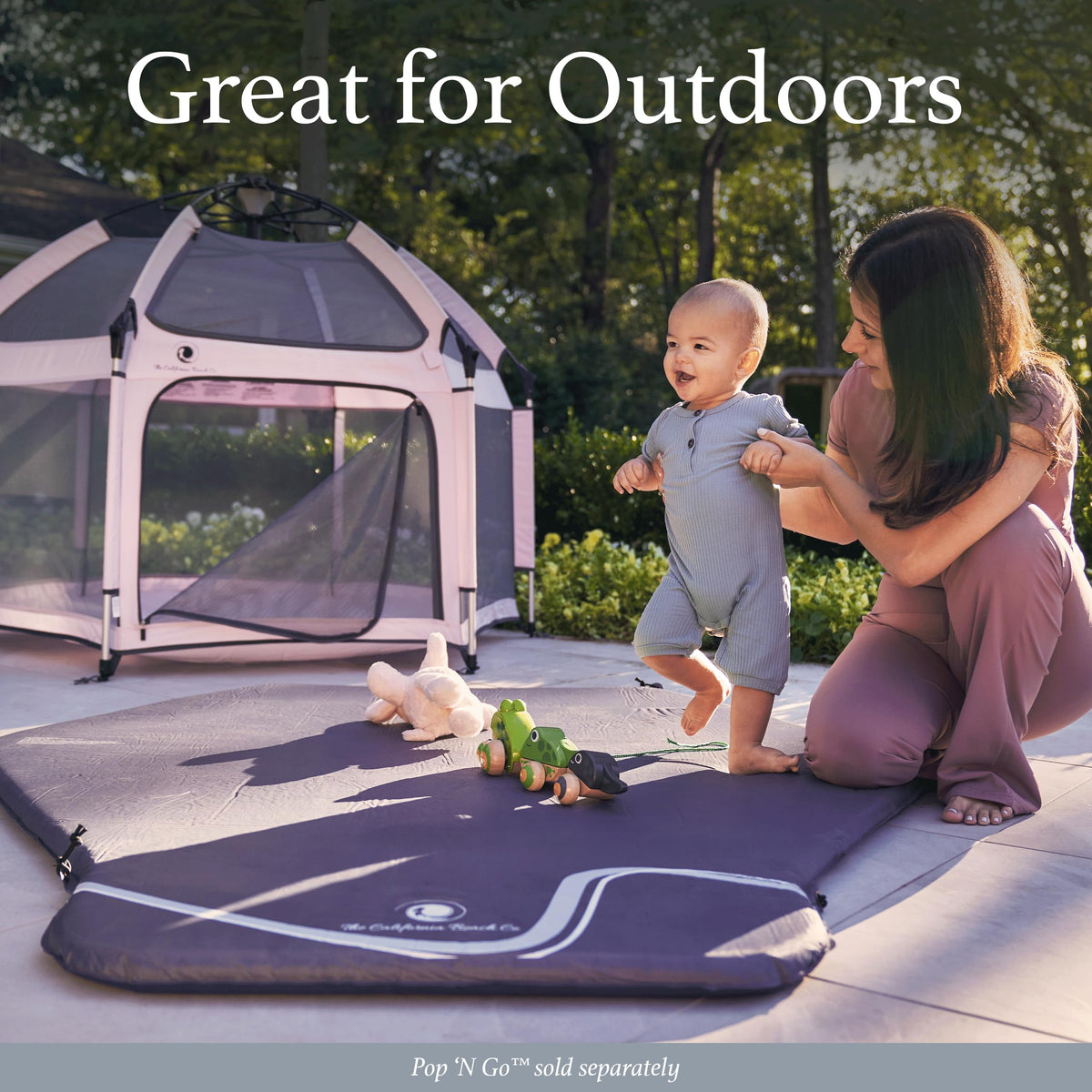Baby crawling on comfortable cushioned playmat surface