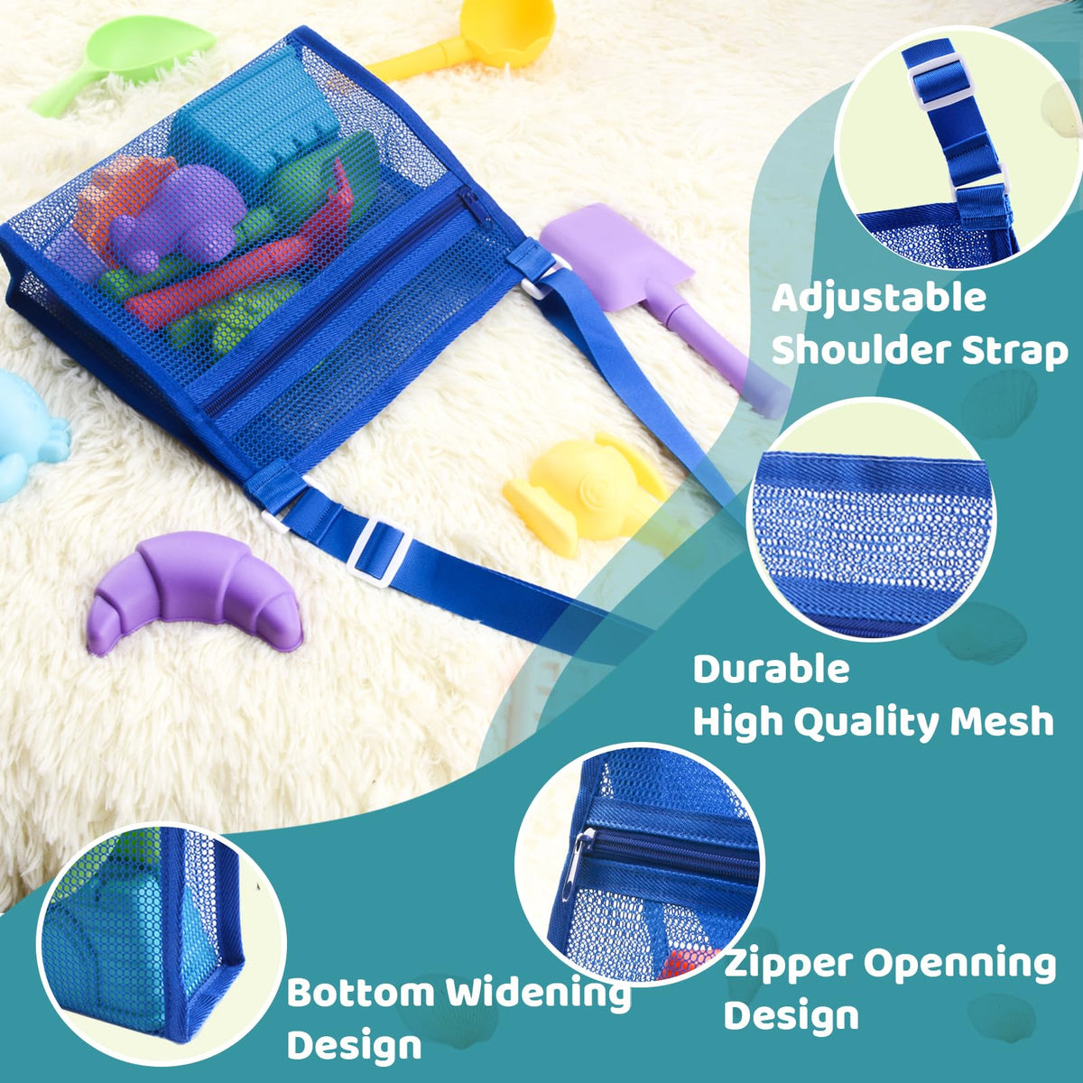 Close up of stainless steel mesh sifter scooping sand