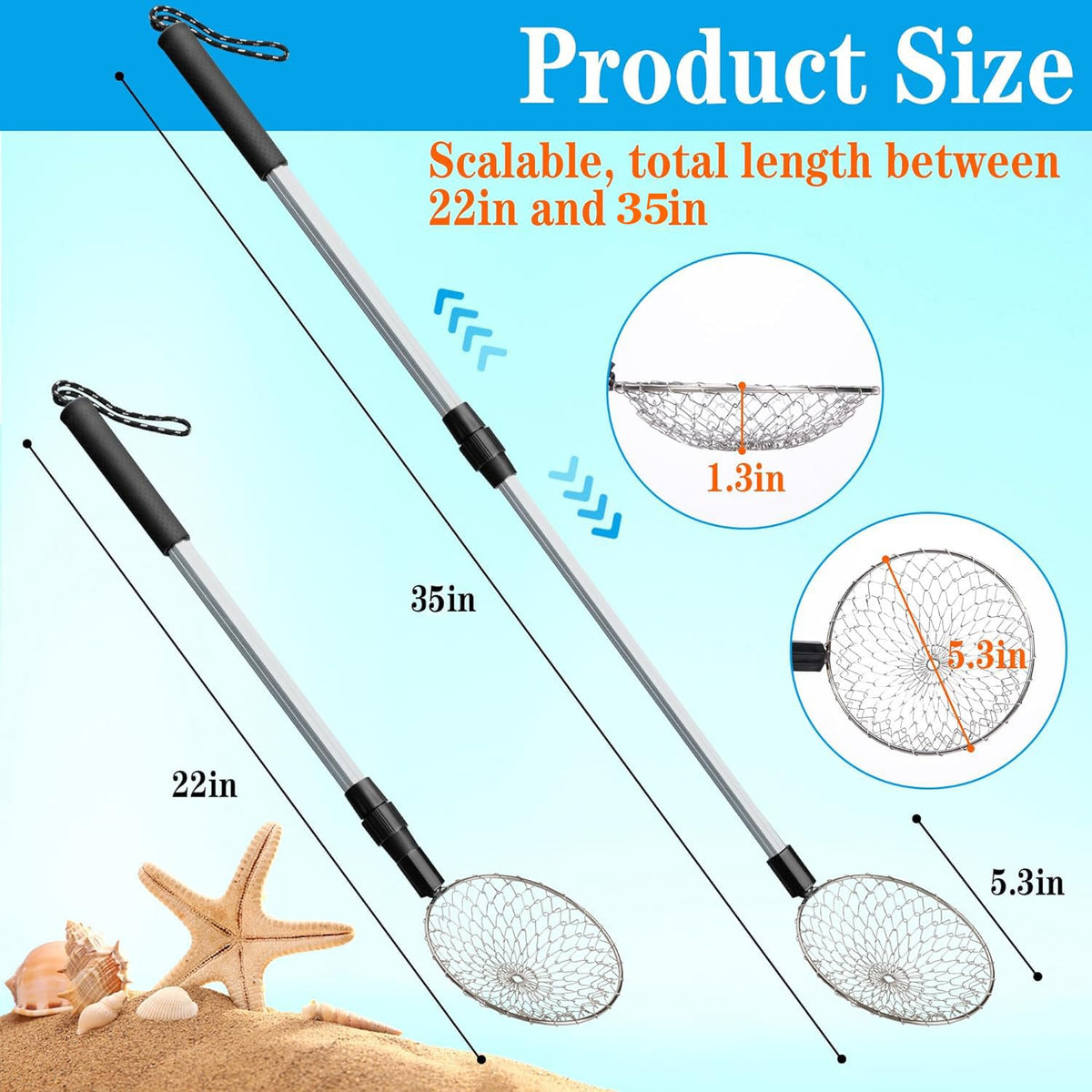 Detailed view of the stainless steel mesh sifter head