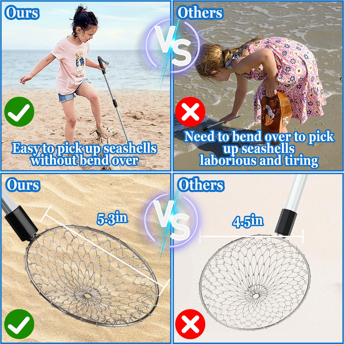 Person using the beach scoop for shell collecting
