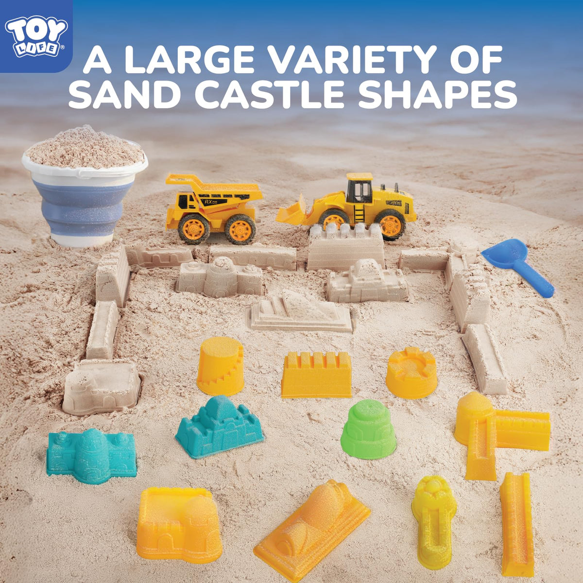 Full 22-piece sand castle building kit for children