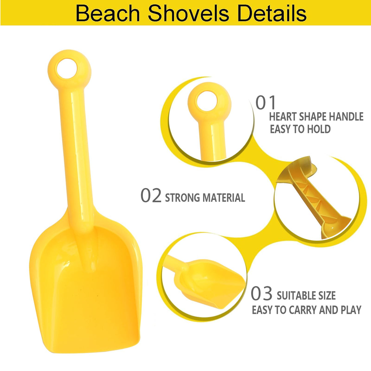 Vibrant assortment of Selterm beach and snow shovels