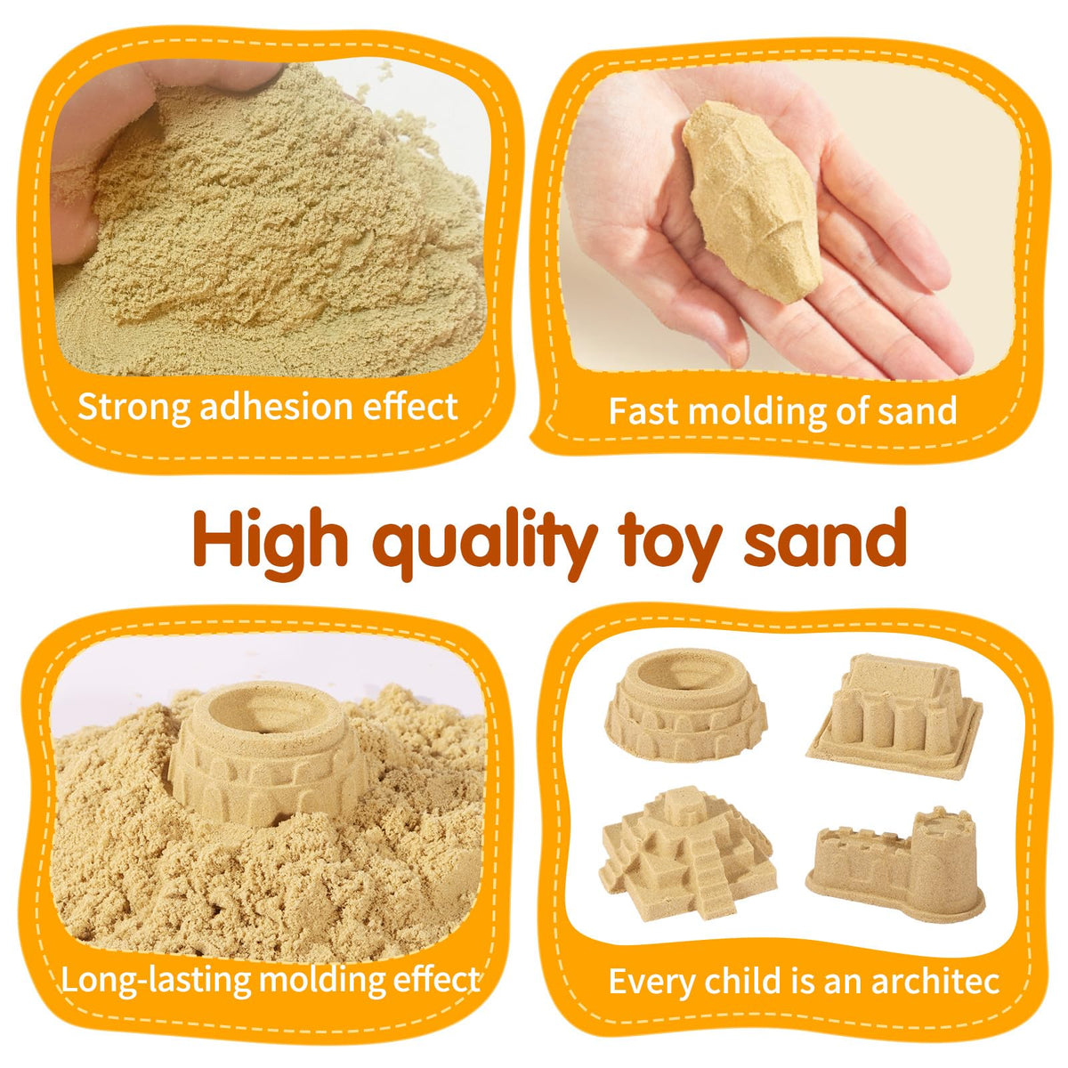 Close up of magic sand texture and construction vehicles