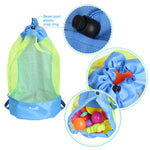 Top view of EocuSun drawstring beach bag showing large opening