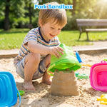 Group of Shindel foldable buckets for summer beach activities