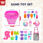 Collapsible silicone bucket and shovel set for kids