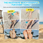 Shakalo beach sand remover pouch in hand