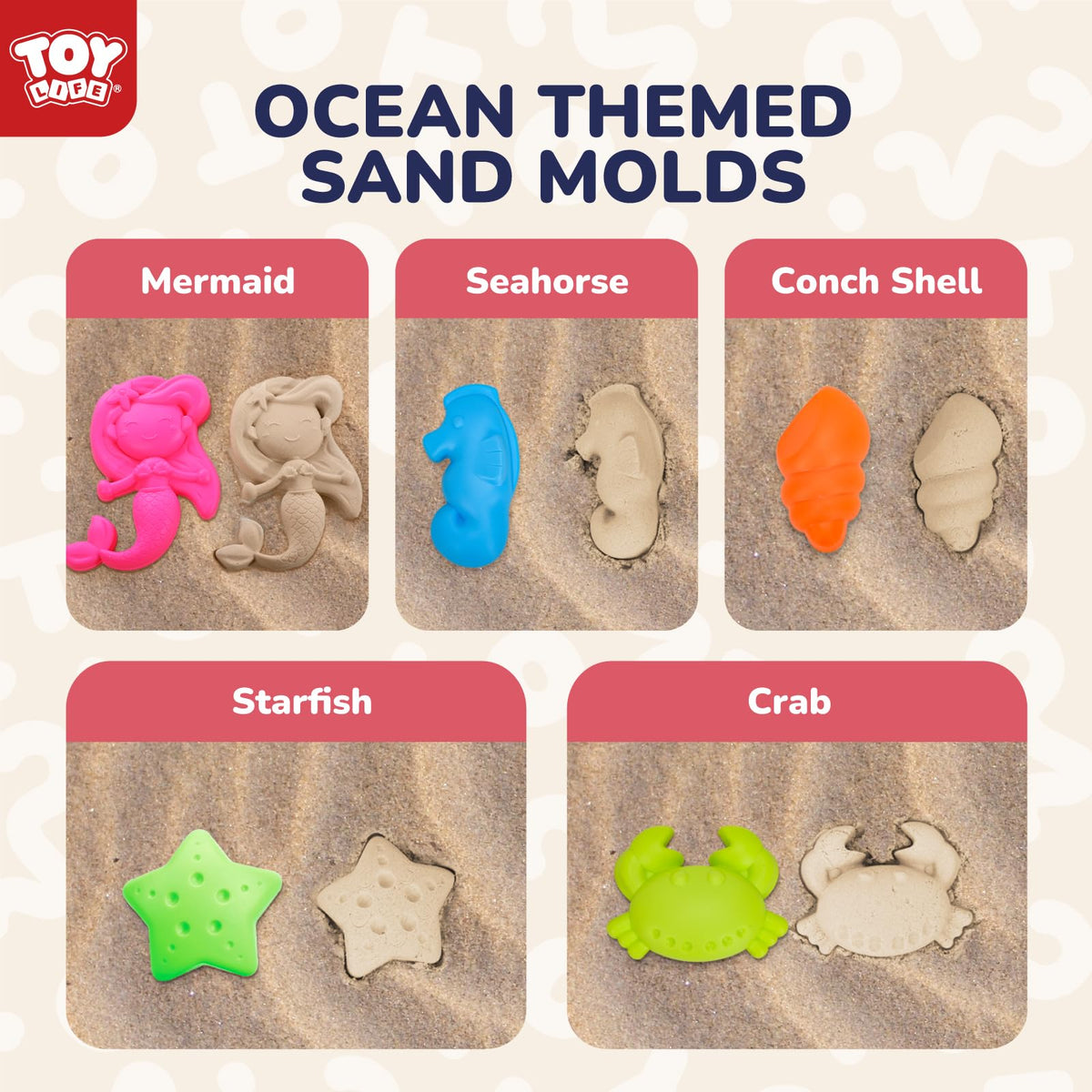 Detailed view of sandcastle molds for creative building