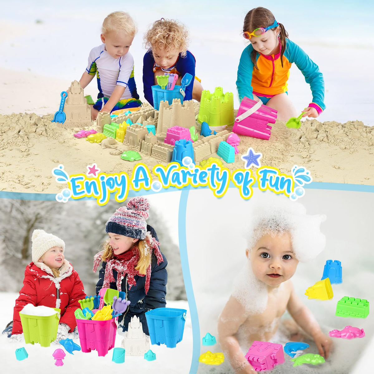 Assorted sea creature sand molds for creative beach play
