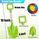 Close up of the durable hardwood handle on the 16 inch kids sandbox scoop