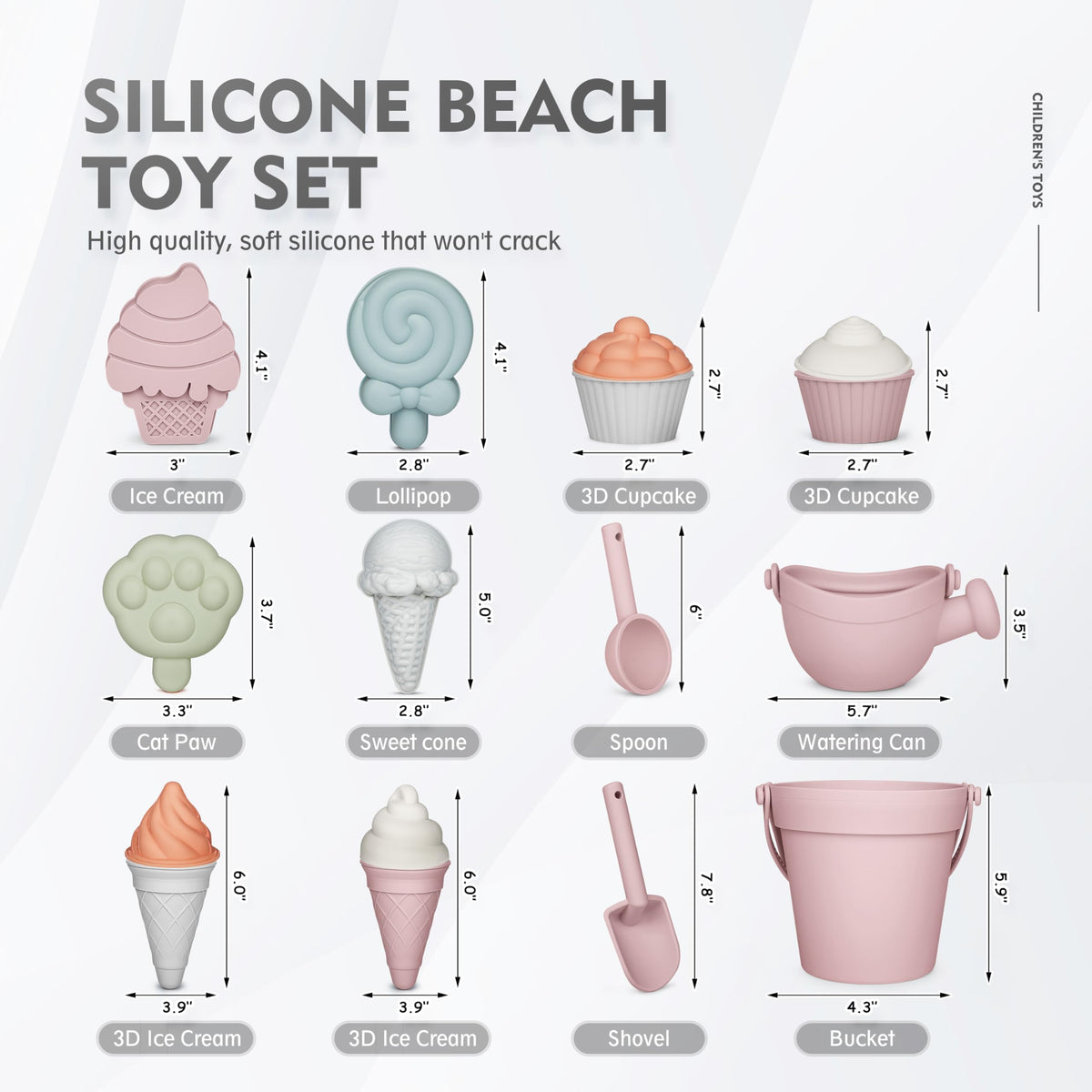 MarcZero travel-friendly silicone bucket and shovel set