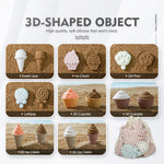 Close up of 3D ice cream sand molds for kids