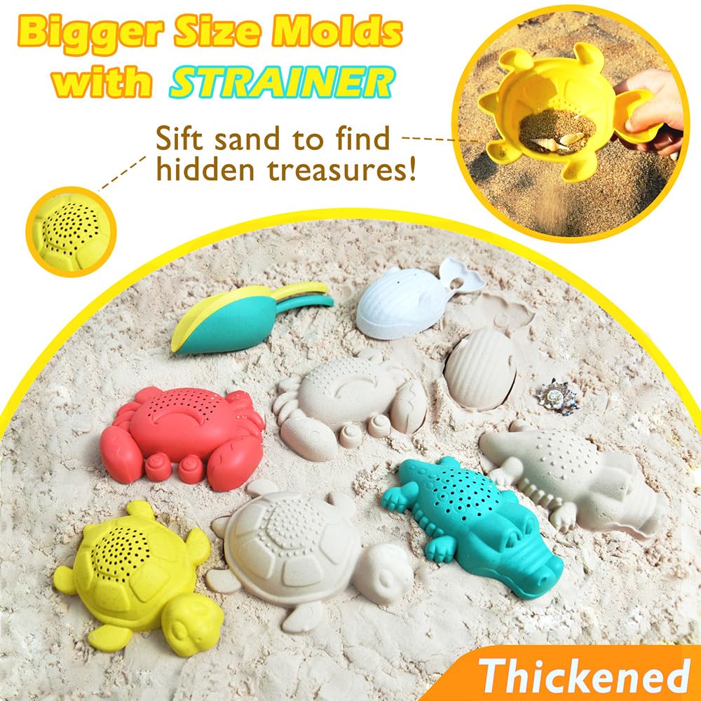 Compact beach toy kit packed in a convenient mesh carry bag