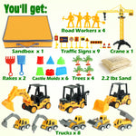 Billeeit sensory sand set with miniature construction vehicles