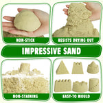 Top view of Billeeit 36 piece sand construction kit components