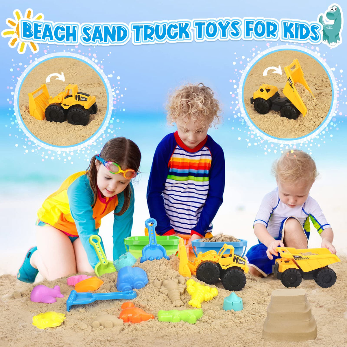 Collapsible beach buckets for kids sand play