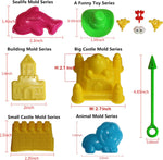 Variety of colorful plastic sand molds in 42-piece set